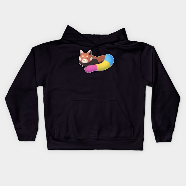 Pansexual Pride Red Panda Kids Hoodie by celestialuka